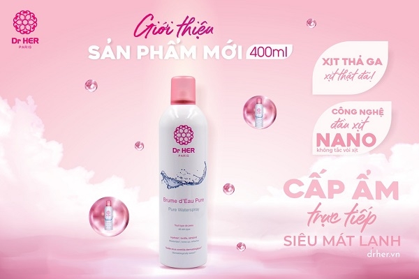 Sản phẩm mới: Xịt khoáng Dr HER Paris dung tích 400ML