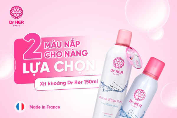 Xịt khoáng Dr HER có 2 màu nắp cho bạn lựa chọn