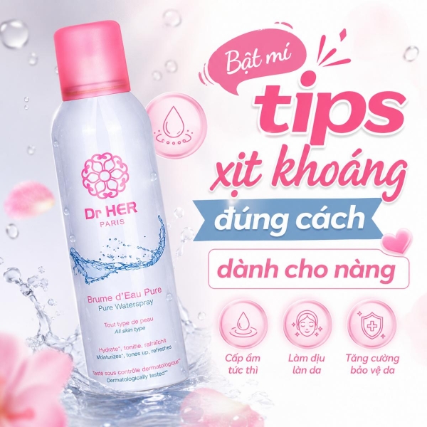 Bật mí tips xịt khoáng đúng cách dành cho nàng